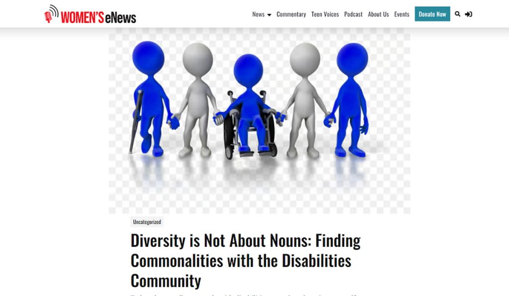 snapshot from article: Diversity is Not About Nouns: Finding Commonalities with the Disabilities Community